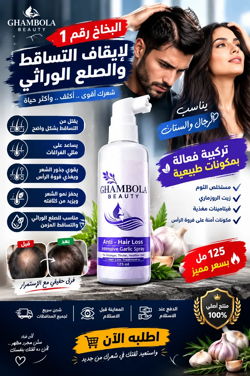 بخاخ ايقاف التساقط وتكثيف الشعر وملي الفراغات