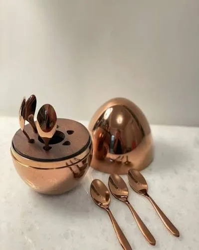 طقم ملاعق الشاي الفاخر بتصميم البيضة - 6 قطع 🥄✨ (5)