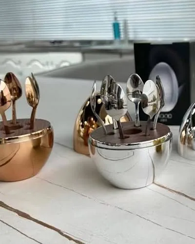 طقم ملاعق الشاي الفاخر بتصميم البيضة - 6 قطع 🥄✨ (4)
